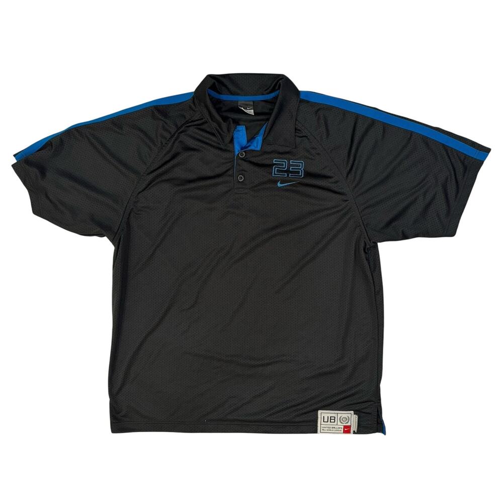 Nike United Ballers All-World League Mesh Polo Men 2XL Black Blue